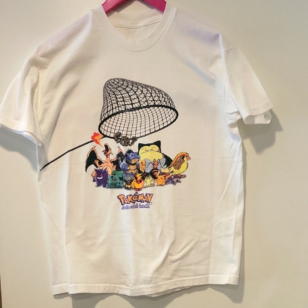 Kids Size L White Pokemon Tshirt.  No Label but Definitely A Large.